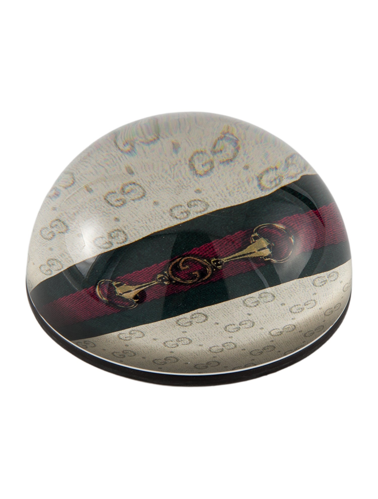 Gucci Web & Horsebit Glass Paperweight