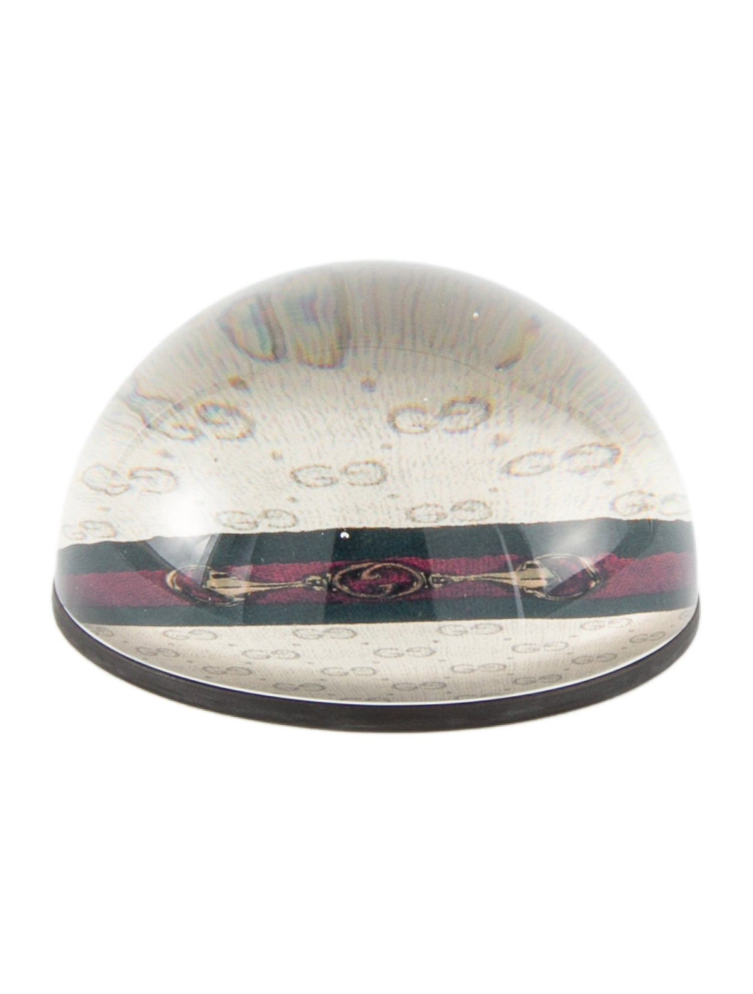 Gucci Web & Horsebit Glass Paperweight