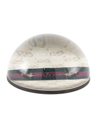 Gucci Web & Horsebit Glass Paperweight