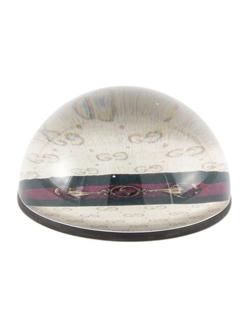 Gucci Web & Horsebit Glass Paperweight
