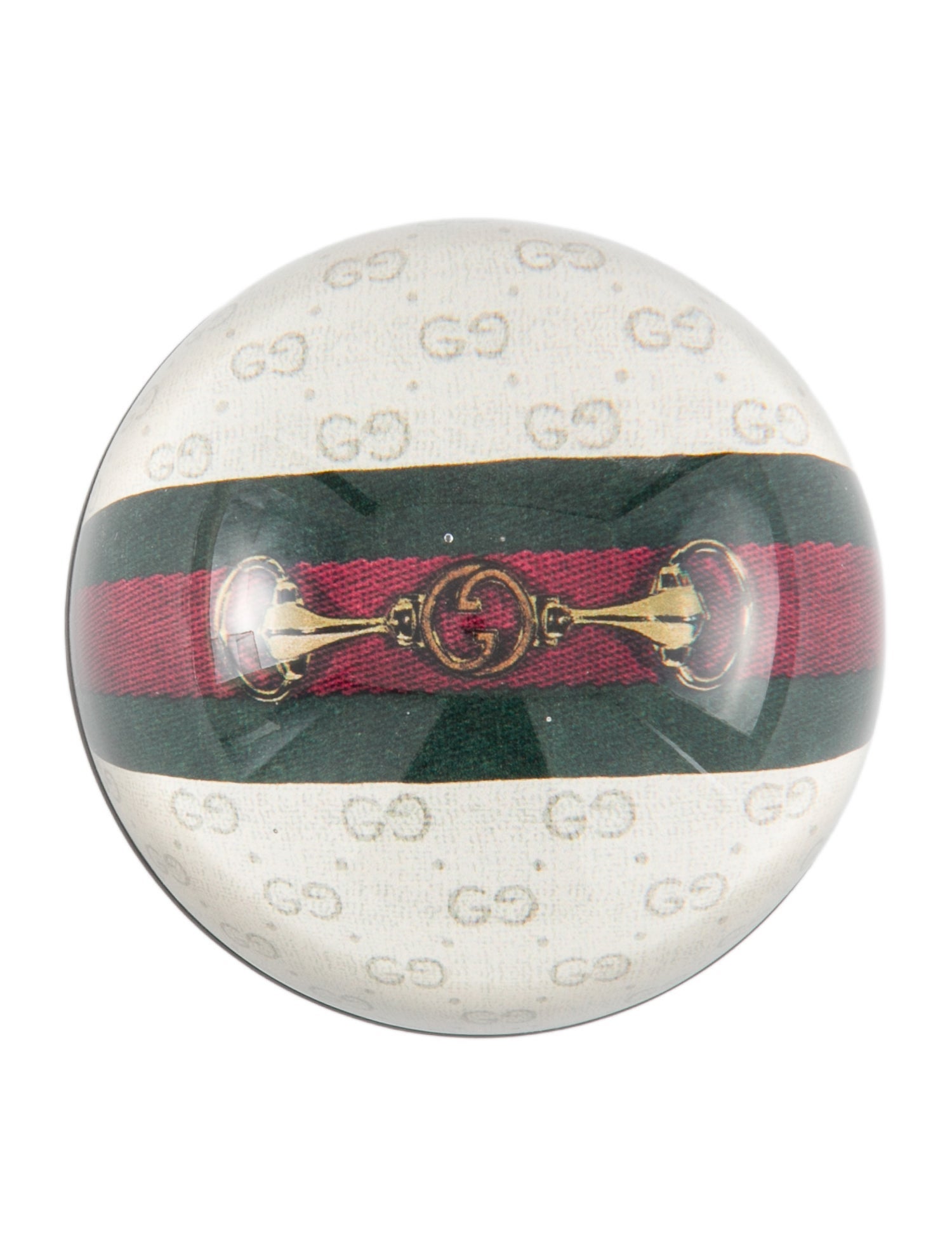 Gucci Web & Horsebit Glass Paperweight