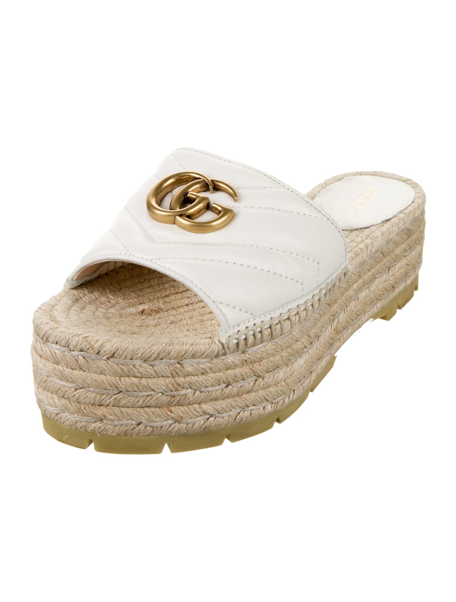 Gucci Quilted Pattern Leather Espadrilles