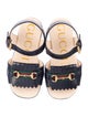 Gucci Toddler Girls Double G Canvas Horsebit Sandals