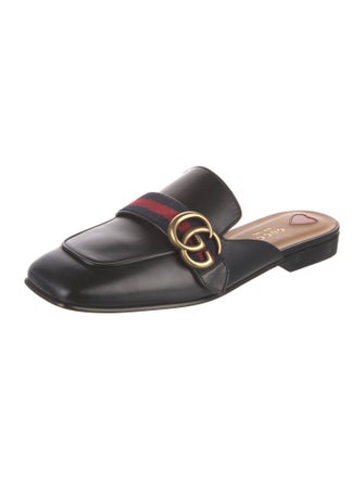 Gucci Double G Logo Leather Mules