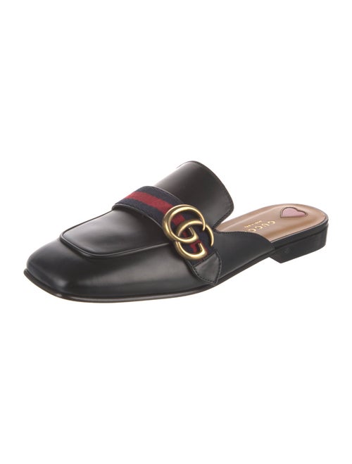 Gucci Double G Logo Leather Mules