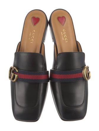 Gucci Double G Logo Leather Mules