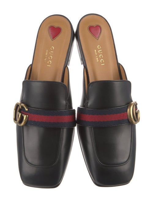 Gucci Double G Logo Leather Mules