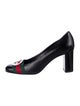 Gucci Web Accent Leather Pumps