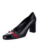 Gucci Web Accent Leather Pumps