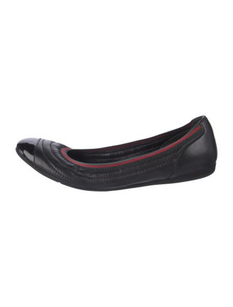 Gucci Web Accent Leather Flats