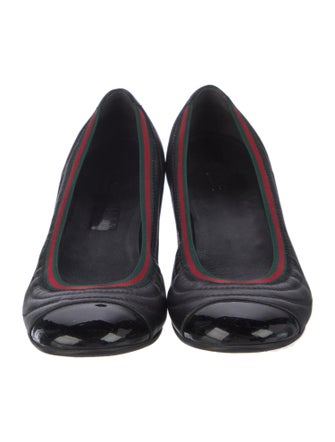 Gucci Web Accent Leather Flats