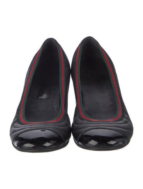 Gucci Web Accent Leather Flats