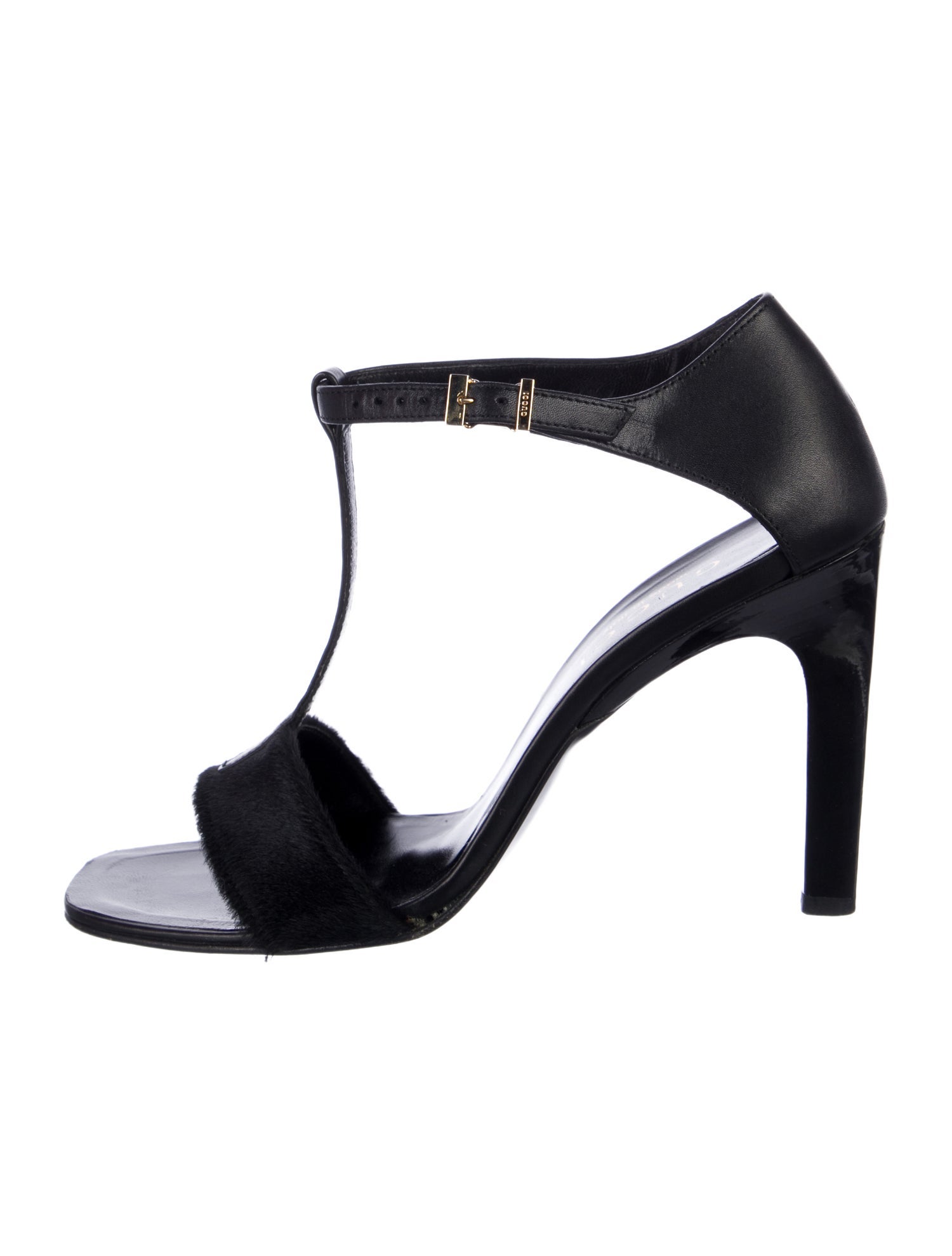 Gucci Leather T-Strap Sandals