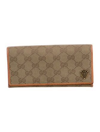Gucci GG Canvas Hysteria Crest Wallet GG Canvas Continental Wallet