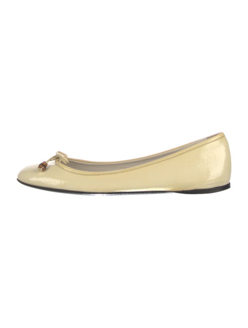 Gucci Bamboo Accent Patent Leather Ballet Flats