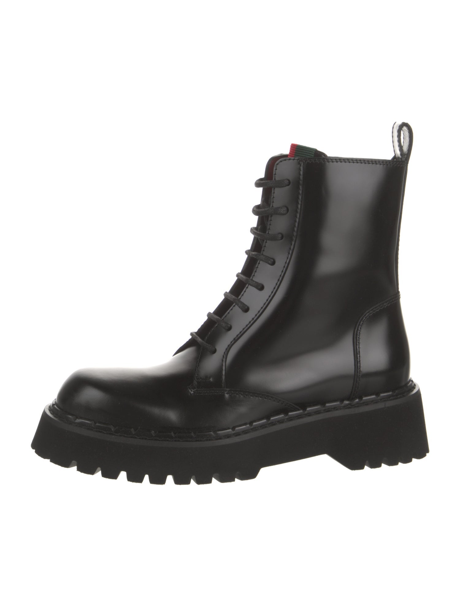 Gucci 2024 Web Accent Combat Boots w/ Tags