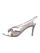Gucci Leather Crystal Embellishments Slingback Sandals