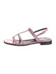 Gucci Horsebit Accent Patent Leather T-Strap Sandals