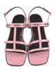 Gucci Horsebit Accent Patent Leather T-Strap Sandals