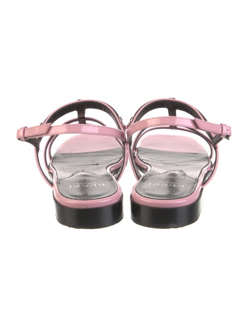 Gucci Horsebit Accent Patent Leather T-Strap Sandals