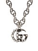 Gucci Crystal-Embellished Double G Pendant Necklace