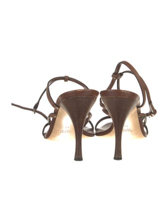 Gucci Interlocking G Logo Leather Slingback Sandals