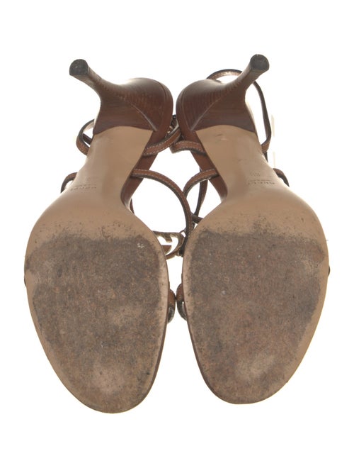 Gucci Interlocking G Logo Leather Slingback Sandals