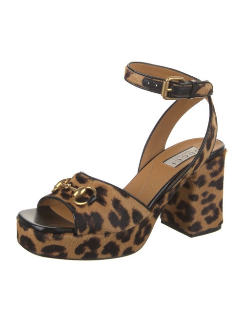 Gucci Ponyhair Animal Print Sandals
