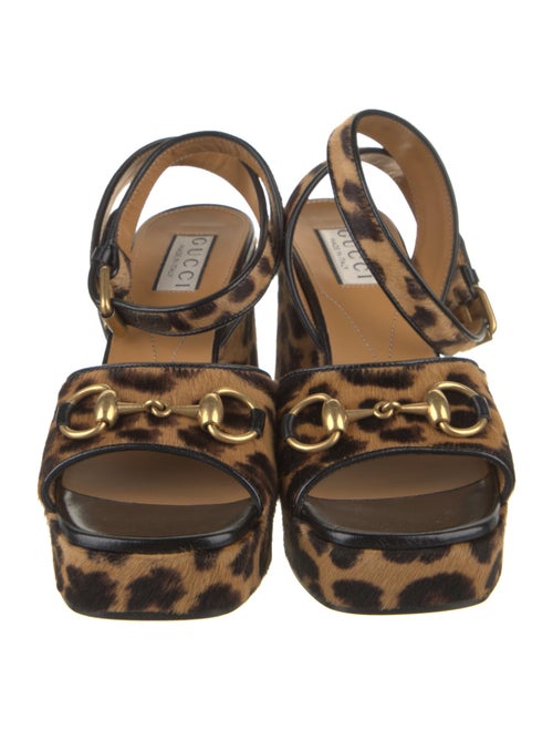 Gucci Ponyhair Animal Print Sandals