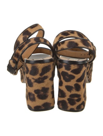 Gucci Ponyhair Animal Print Sandals