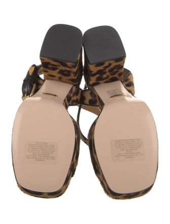 Gucci Ponyhair Animal Print Sandals