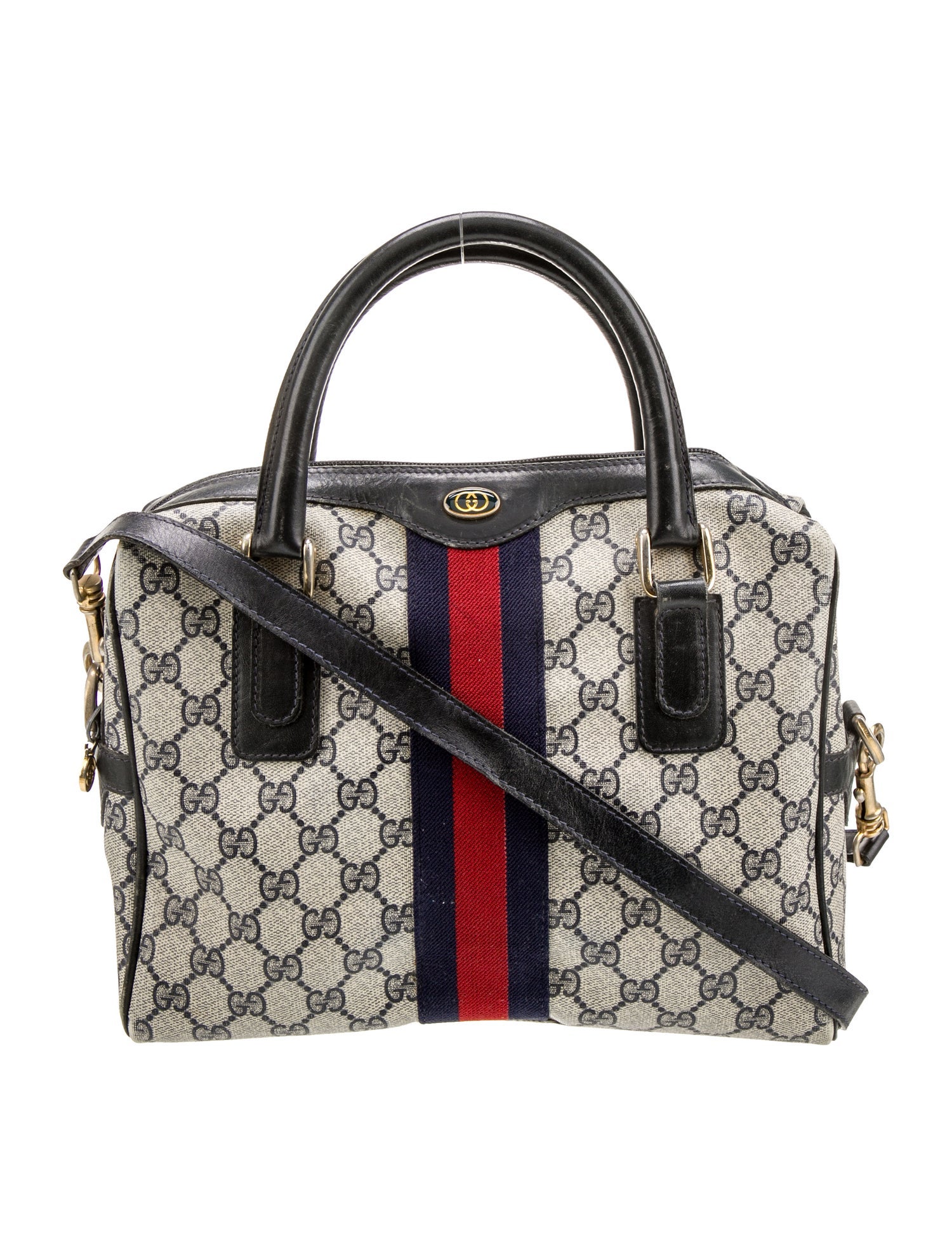 Gucci GG Supreme Web Boston Vintage