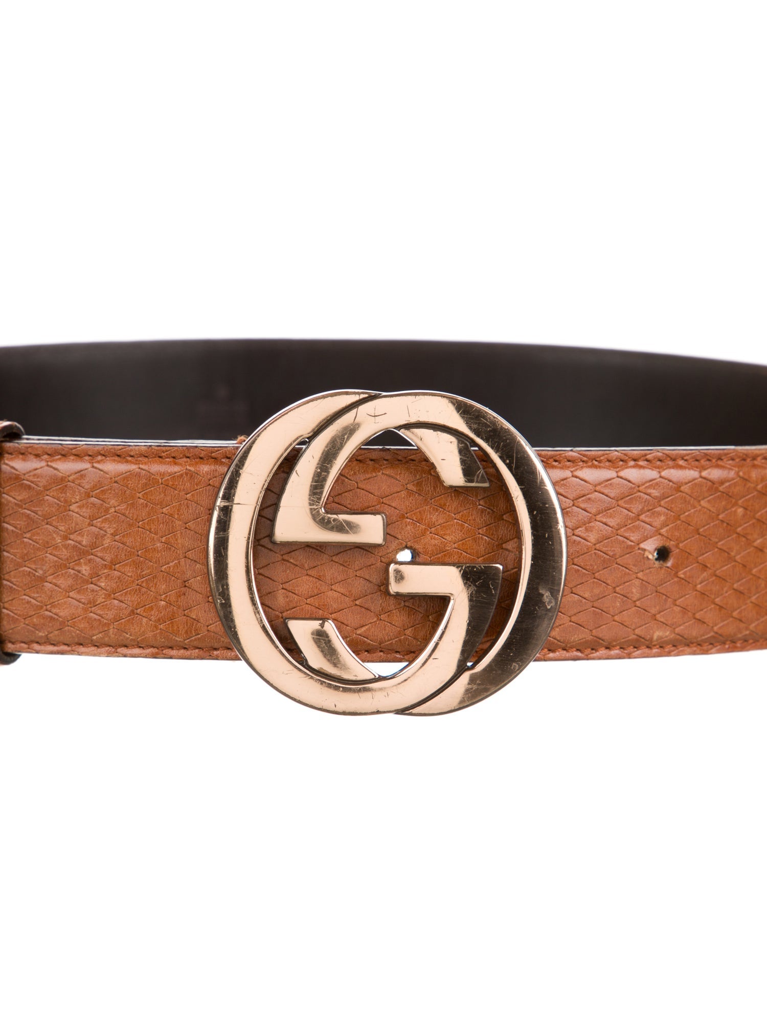 Gucci Embossed Leather Belt