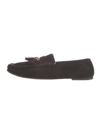 Gucci Bamboo Accent Suede Loafers
