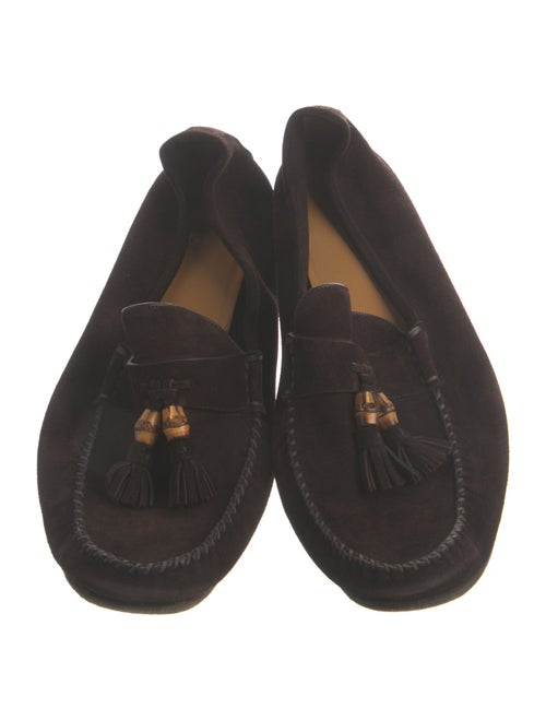 Gucci Bamboo Accent Suede Loafers