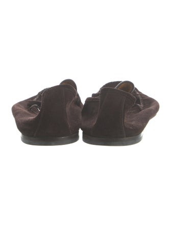 Gucci Bamboo Accent Suede Loafers