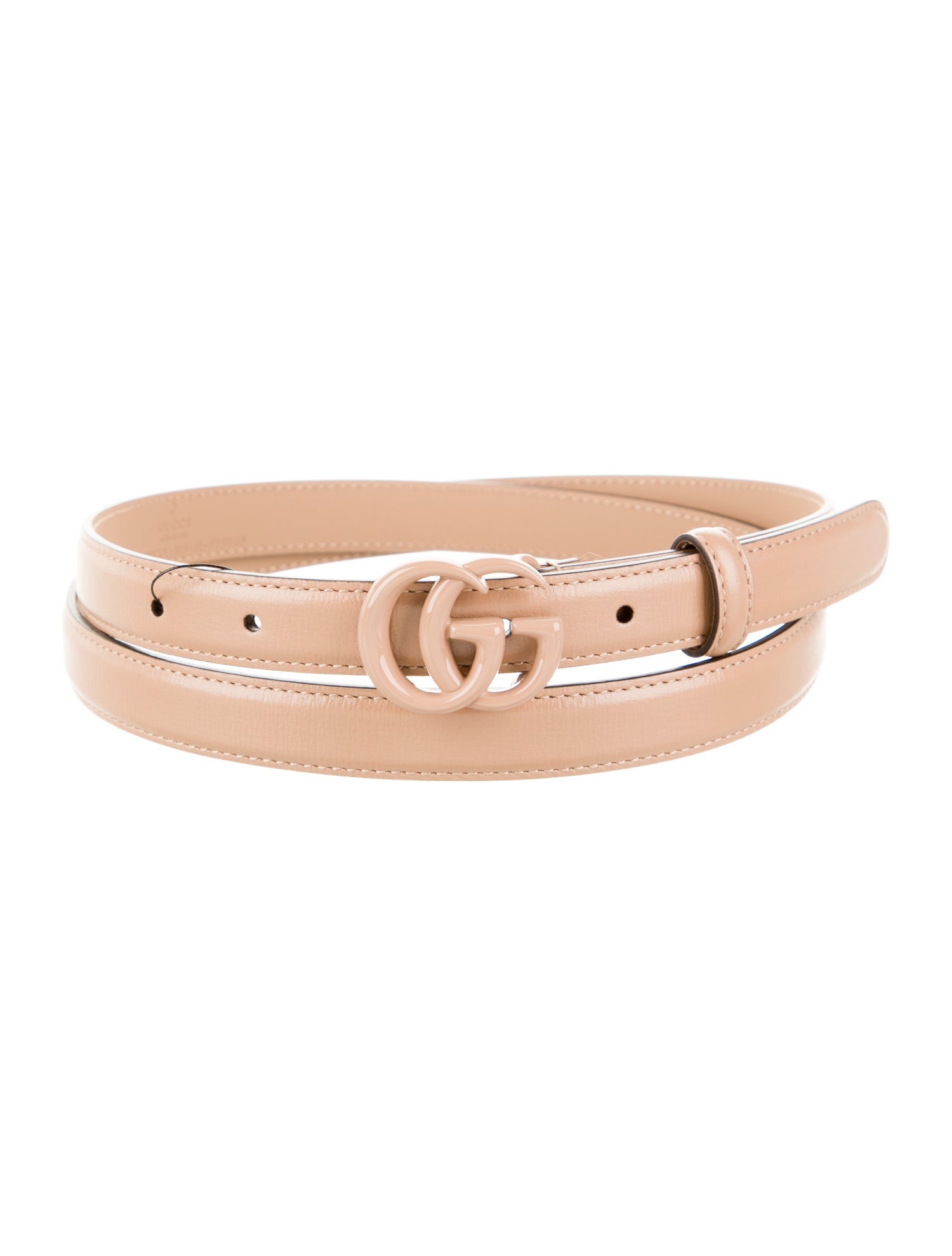 Gucci Double G Logo Skinny Belt