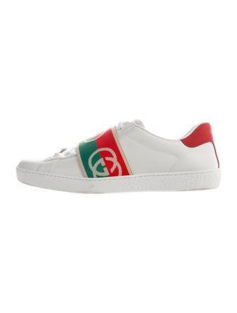 Gucci Web Accent Leather Sneakers