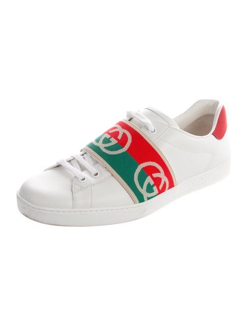 Gucci Web Accent Leather Sneakers
