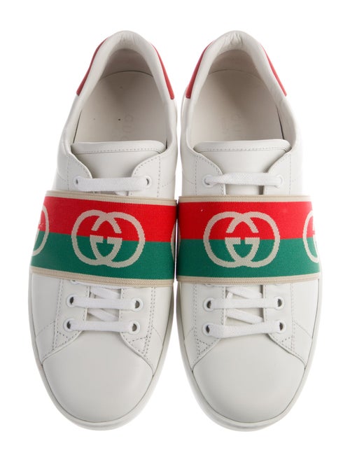Gucci Web Accent Leather Sneakers