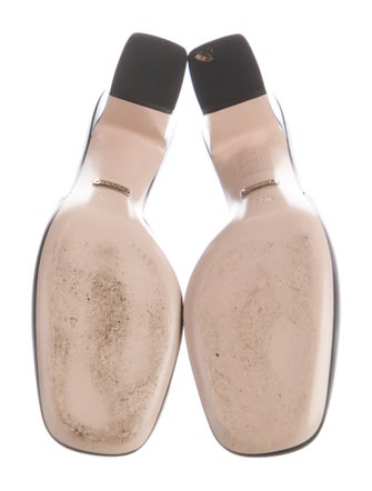 Gucci Leather Crystal Embellishments Mules