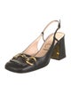 Gucci Horsebit Accent Leather Slingback Pumps