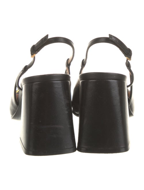 Gucci Horsebit Accent Leather Slingback Pumps