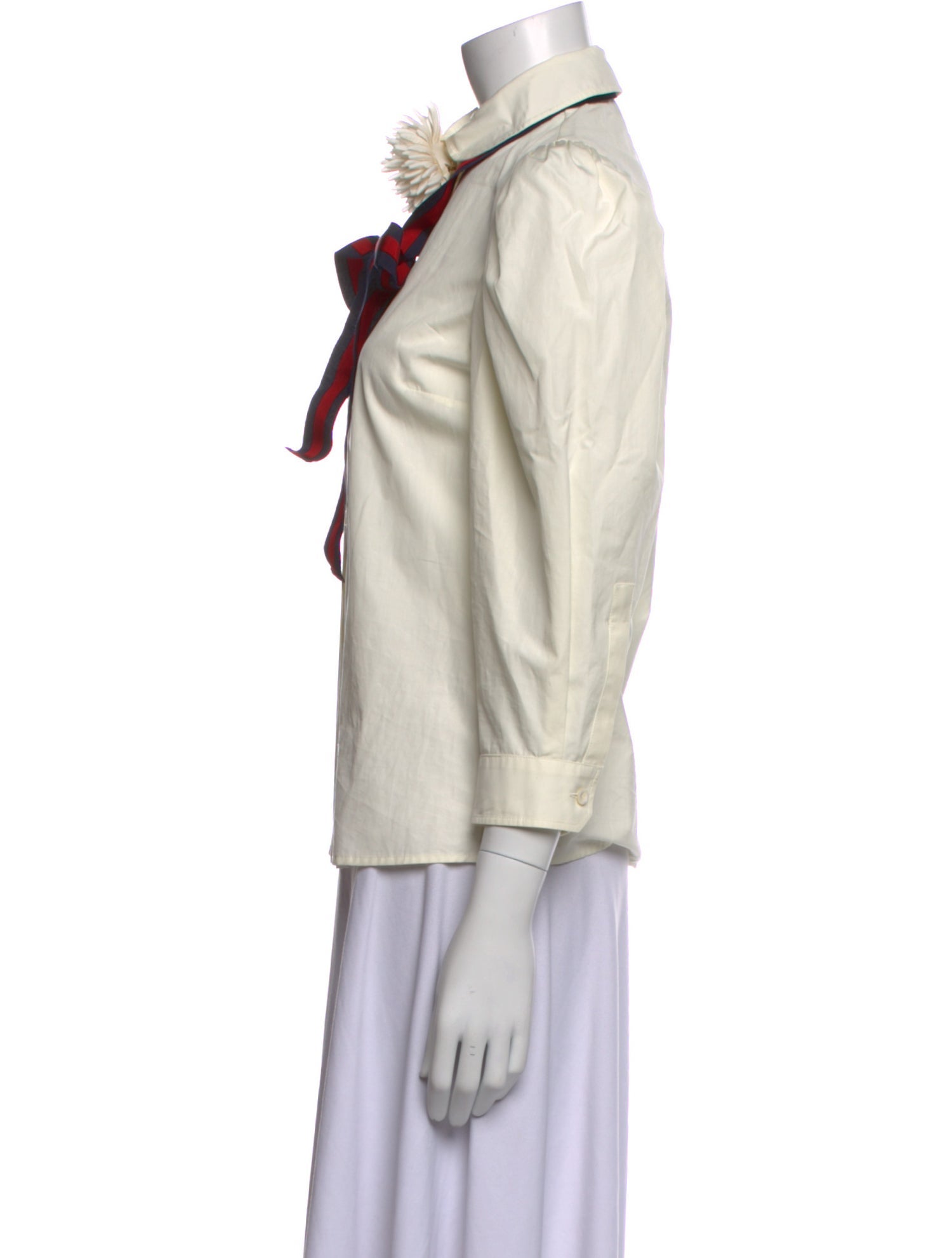 Gucci 2017 Mock Neck Button-Up Top