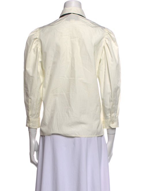 Gucci 2017 Mock Neck Button-Up Top