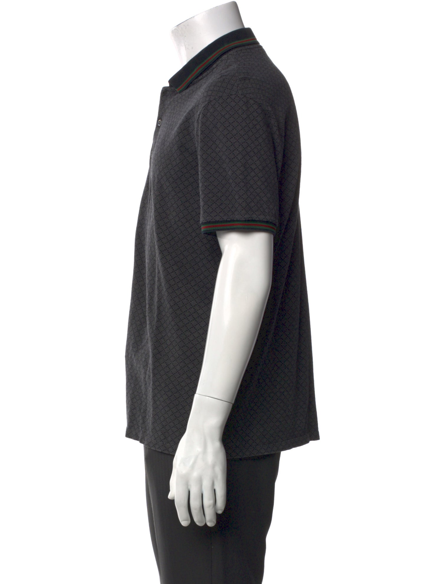 Gucci Diamante Print V-Neck Polo Shirt