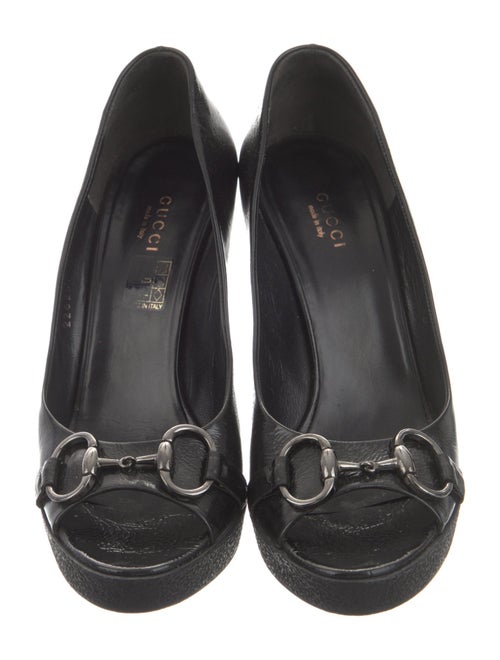 Gucci Horsebit Accent Leather Pumps