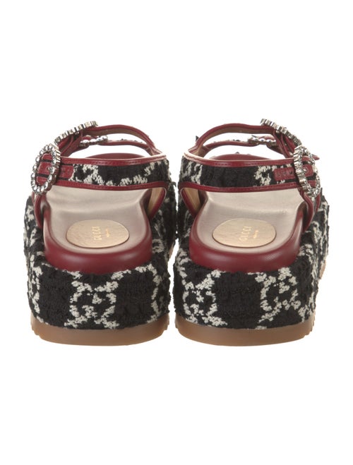 Gucci Printed Crystal Embellishments Slingback Sandals