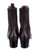 Gucci Web Accent Leather Chelsea Boots