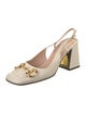 Gucci Horsebit Accent Leather Slingback Pumps